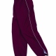 Team club sports lined training track pants with piping, elasticated leg zips