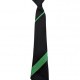 Wolverley CE Secondary School Striped Clip-on Tie Black/Green Kingsford