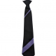 Wolverley CE Secondary School Striped Clip-on Tie Black/Purple Lea