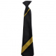 Wolverley CE Secondary School Striped Clip-on Tie Black/Yellow Drakelow