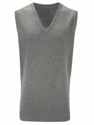 Knitted Grey Slipover Sleeveless Sweater