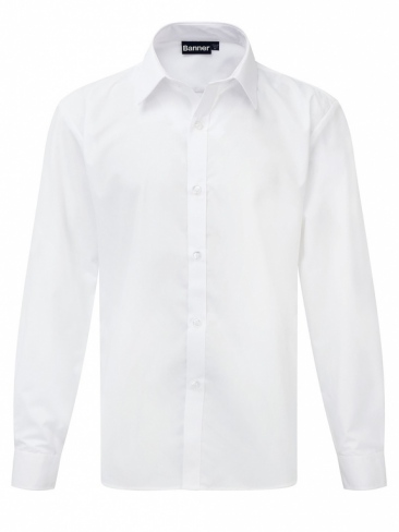 White School Shirt Slim Fit Long Sleeve Twin Pack