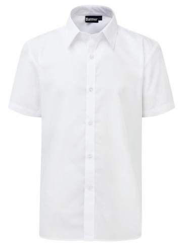 White School Shirt Slim Fit Short Sleeve Twin Pack