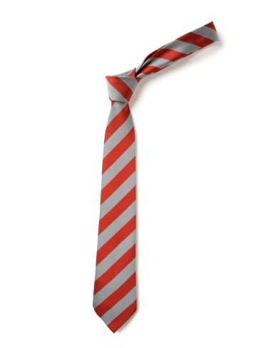 Scarlet & Silver Broad Stripe Tie (Box of 24)