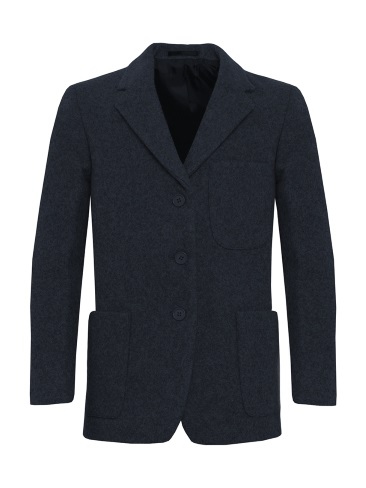 Girls School Flannel Wool Blazer Navy Blue