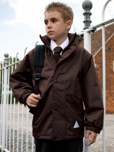 School Reversible Fleece Jacket Waterproof Coat 