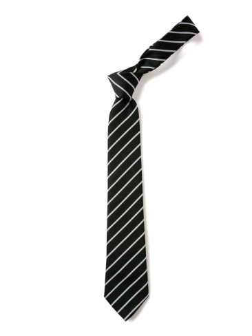Black With White Thin Stripe Tie (Box of 24)