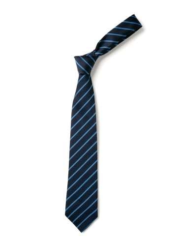 Navy Blue With Saxe Thin Stripe Tie (Box of 24)