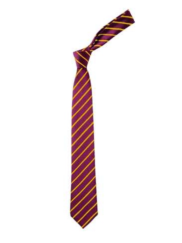 Purple With Gold Thin Stripe Tie (Box of 24)