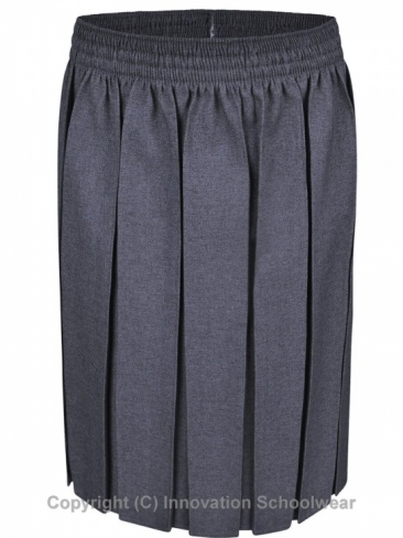 School Skirt Box Pleat Elasticated Waist Polyester