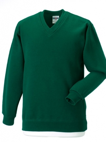 School V-Neck Sweatshirt Set-In-Sleeve