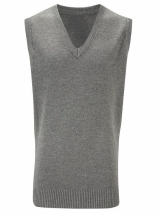 Knitted Grey Slipover Sleeveless Sweater