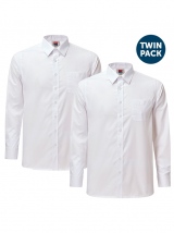 School Shirt Long Sleeve Twin Pack White